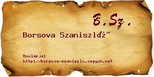 Borsova Szaniszló névjegykártya
